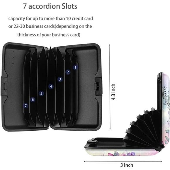 Mini Credit Card Holder, RFID Blocking Slim Hard Card Case ID Case Travel Wallet - Picture 5 of 7